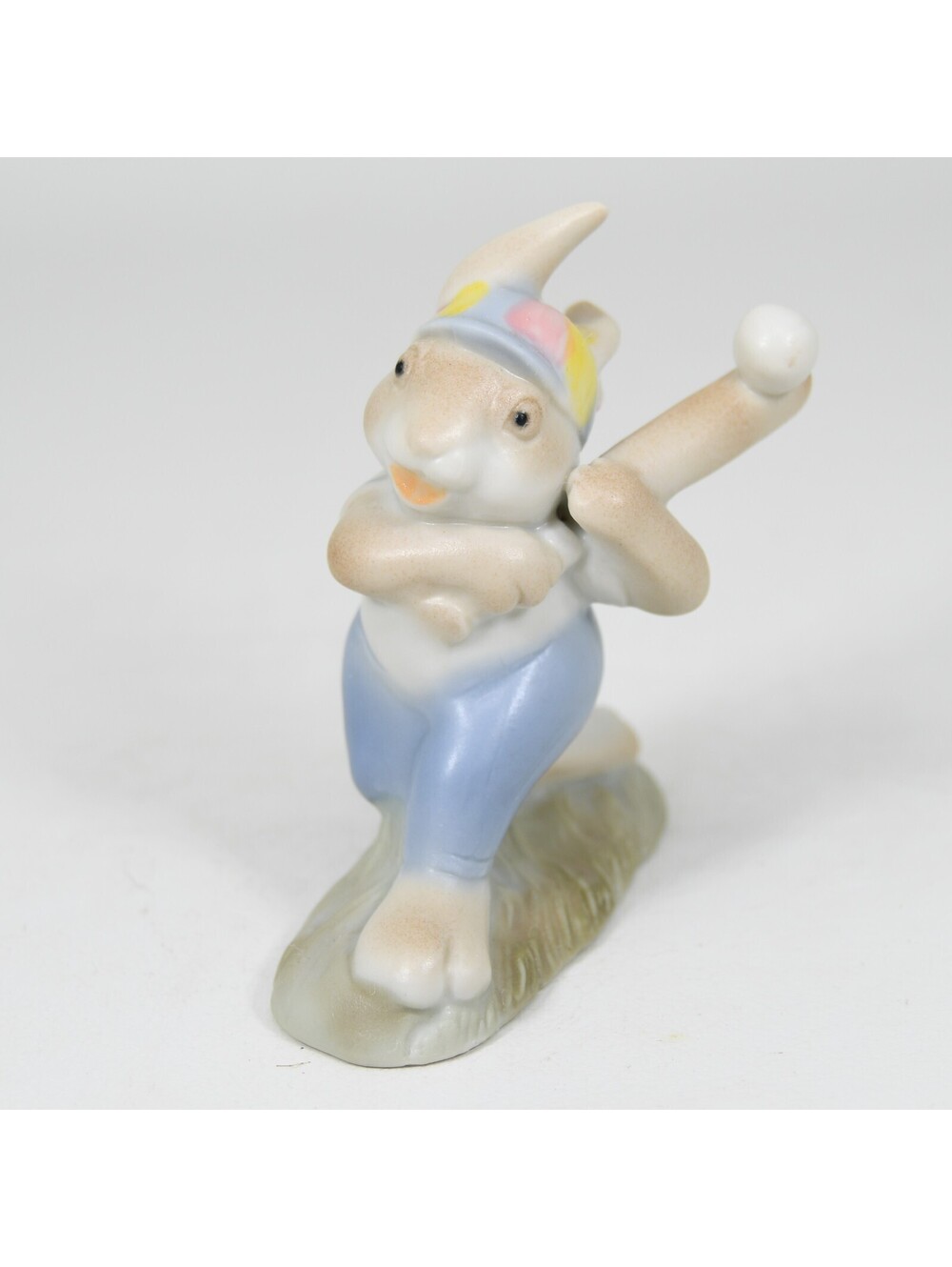 VTG Fitz & Floyd Japan Porcelain Bunny Rabbit Golfer Golfing Mini Figurine 1980s